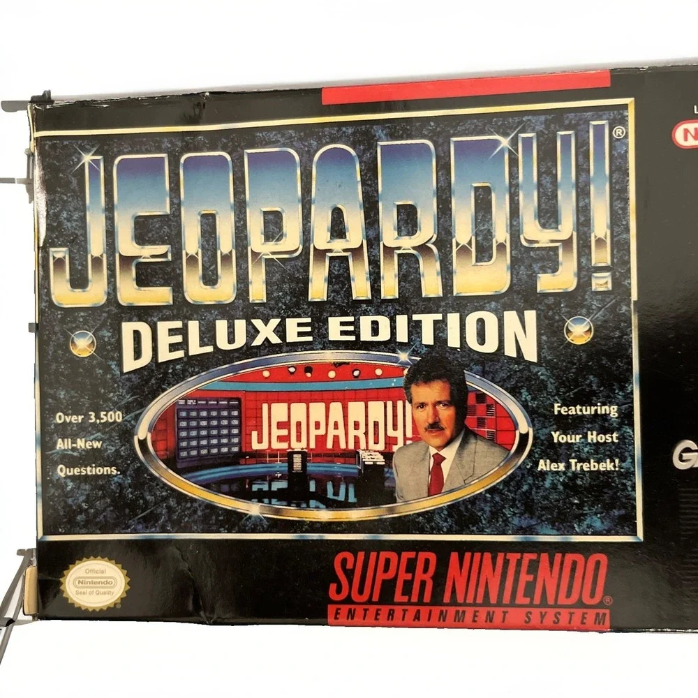 Jeopardy Deluxe Edition Super Nintendo SNES box + manual